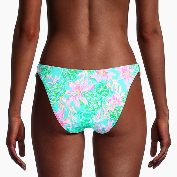Lilly Pulitzer Light Blue Pink Mitra Bikini Bottom NWOT Size 0 - Picture 3 of 14